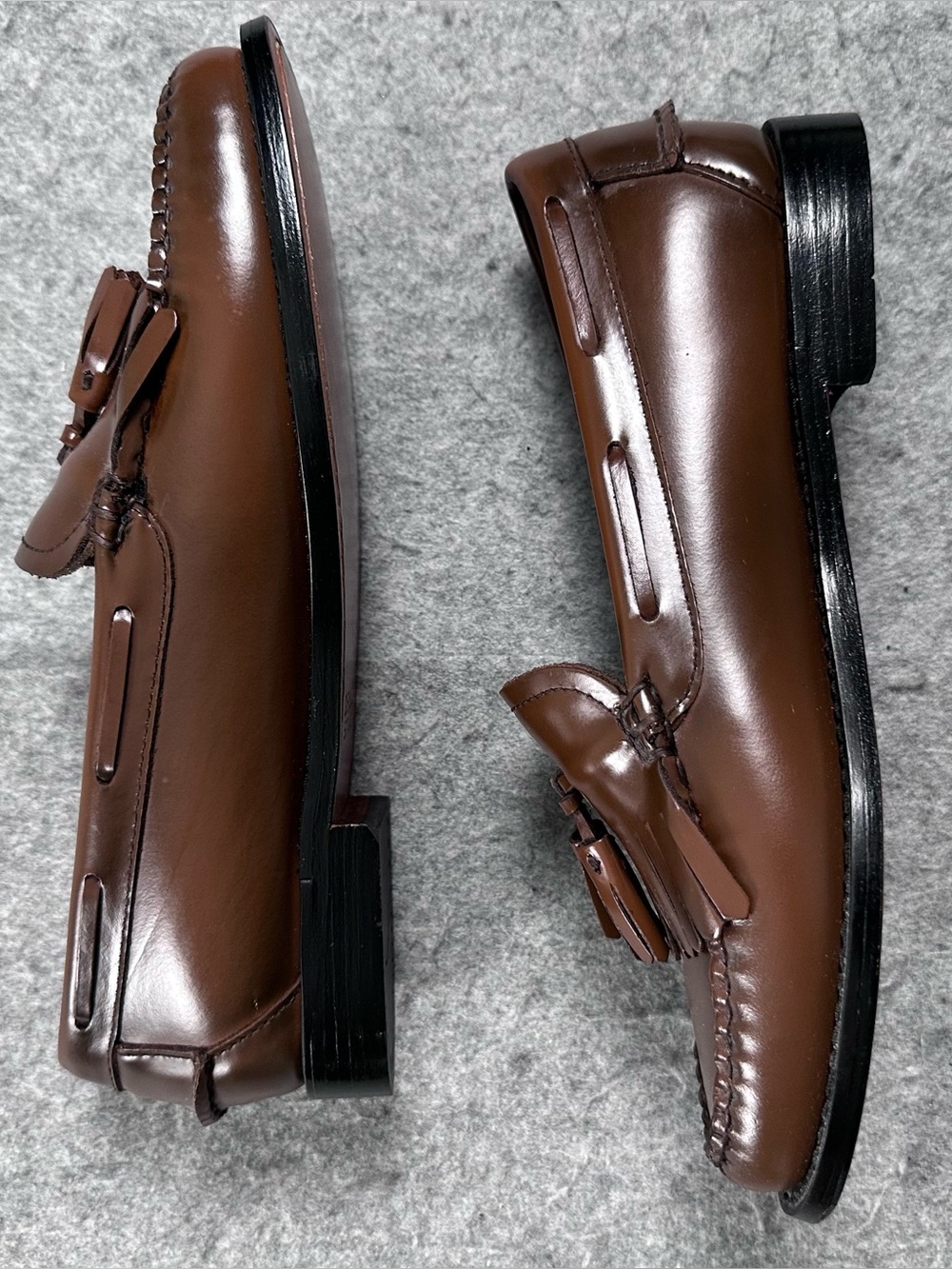 G.H.BASS Esther Kiltie Tassel Weejuns Loafers Cognac Brown Size 7.5